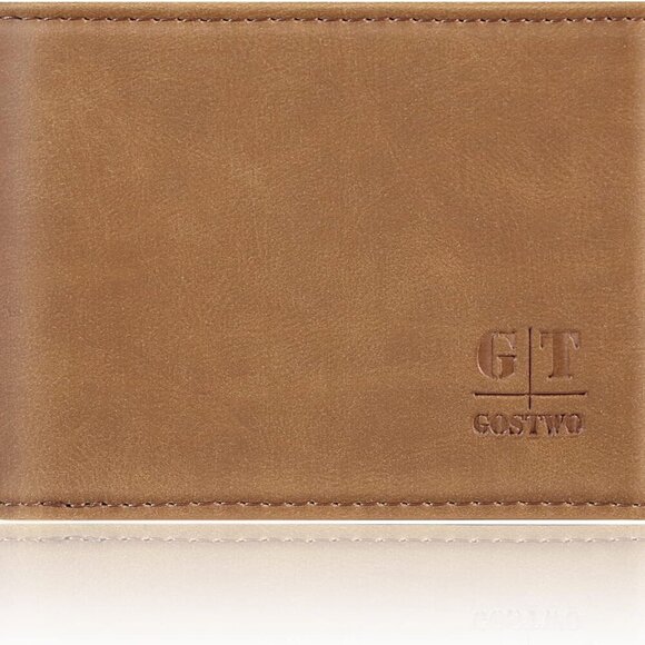 Slim Wallet for Men Minimalist Leather ID Window Front Pocket Bifold Wallet - Picture 1 of 7